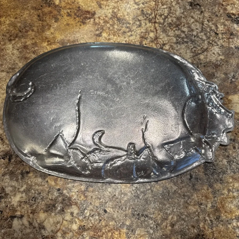 Vintage Sexton 945 Cast Aluminum Pig Serving Platter Tray Farmhouse Decor 16